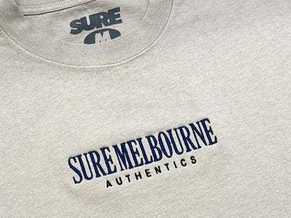 Sure - Authentics Embroidered Heavyweight T-Shirt - Faded Eucalyptus / Navy