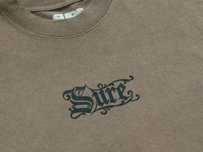 Sure - Rex Heavyweight T-Shirt - Faded Brown / Black