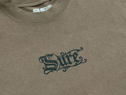 Sure - Rex Heavyweight T-Shirt - Faded Brown / Black