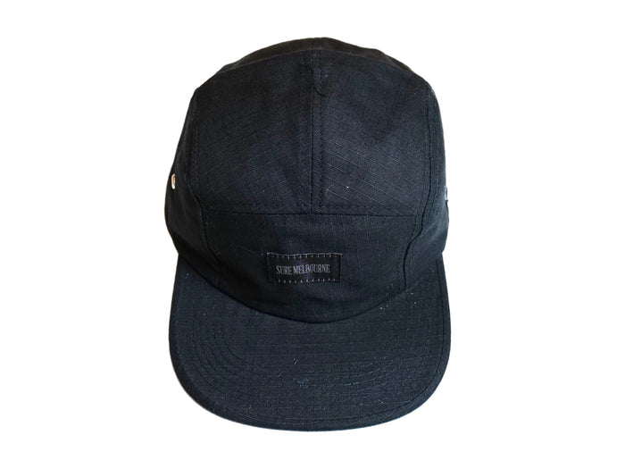 Sure Melbourne SM Label 5 Panel Cap  - Black