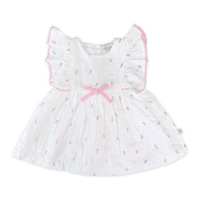Sylvie Flower Baby Dress Front (Organic)