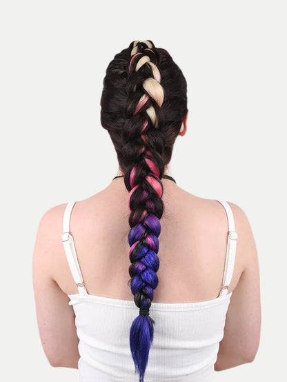 Synthetic DIY Jumbo Festival Hair Braid | Blonde/Pink/Purple Ombre-Image 1