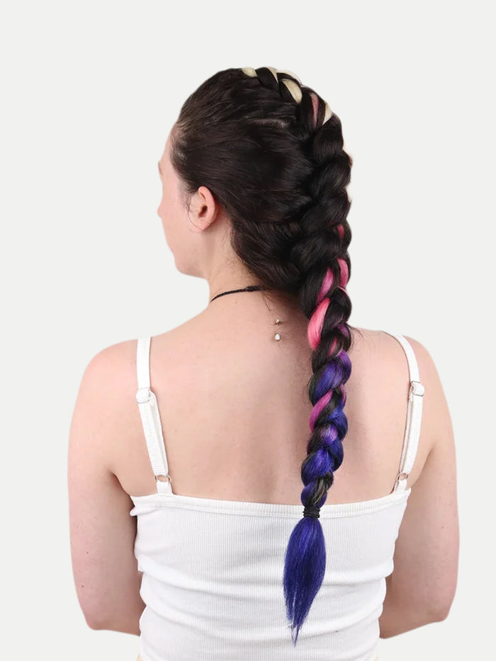 Synthetic DIY Jumbo Festival Hair Braid | Blonde/Pink/Purple Ombre-Image 2