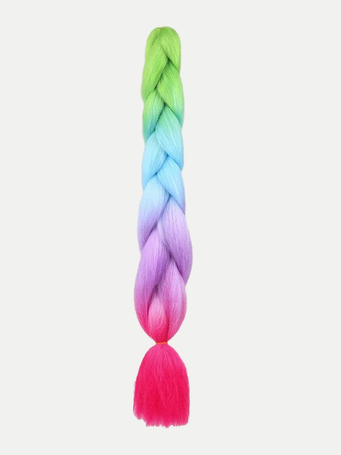 Synthetic DIY Jumbo Festival Hair Braid | Rainbow 4-tone-Image 3