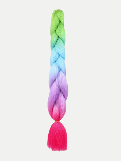 Synthetic DIY Jumbo Festival Hair Braid | Rainbow 4-tone-Image 3