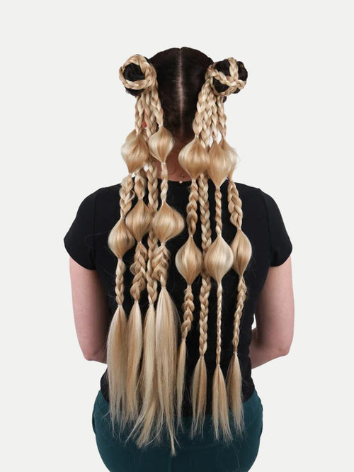 Synthetic Pre-Braided Festival Hair | Blonde-Image 1