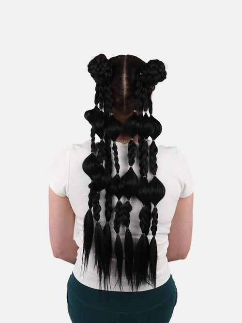 Synthetic Pre-Braided Festival Hair | Black-Image 1