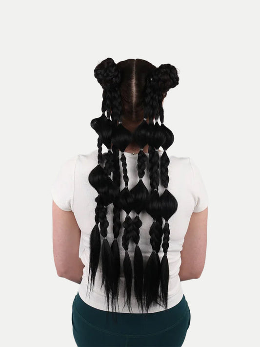 Synthetic Pre-Braided Festival Hair | Black-Image 1