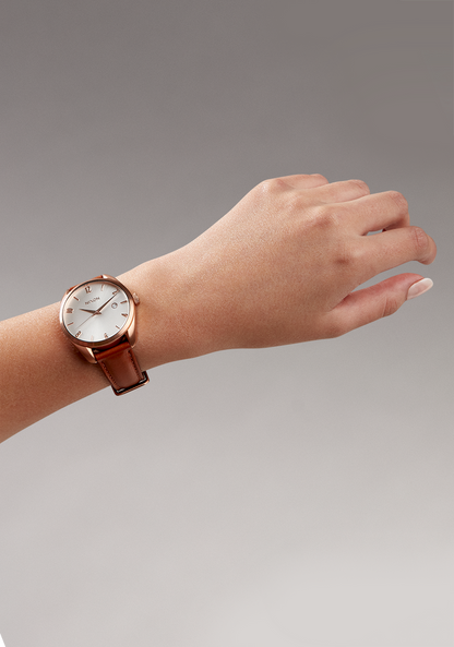 Thalia Leather - Rose Gold / White