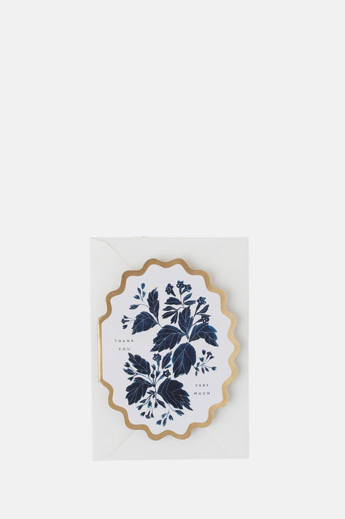 Katie Housley Thank You Very Much Botanical Scallop Die Cut Card.