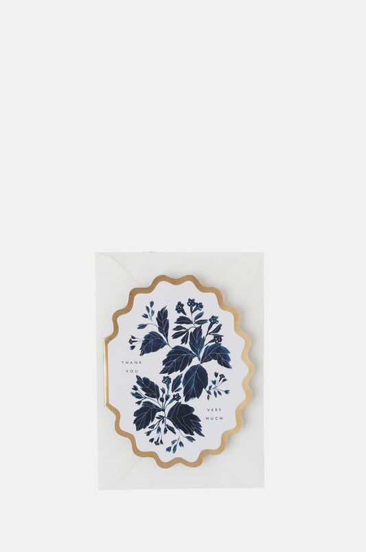 Katie Housley Thank You Very Much Botanical Scallop Die Cut Card.