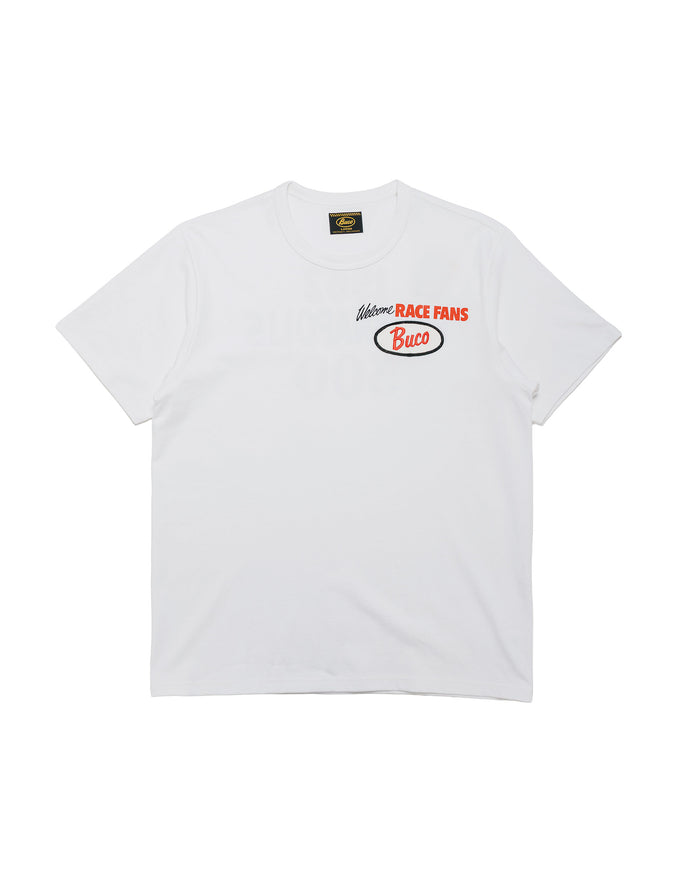 lost & found The Real McCoy's The Real McCoy's BC26004 Buco Tee / Welcome Racing Fans! White