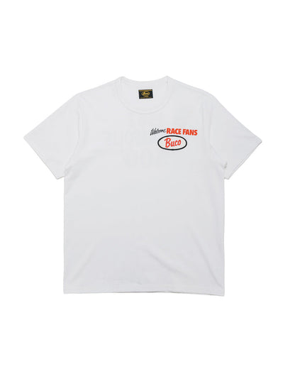 lost & found The Real McCoy's The Real McCoy's BC26004 Buco Tee / Welcome Racing Fans! White