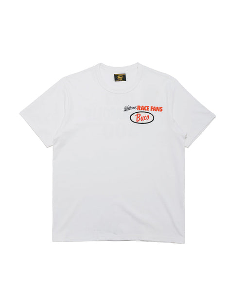 lost & found The Real McCoy's The Real McCoy's BC26004 Buco Tee / Welcome Racing Fans! White