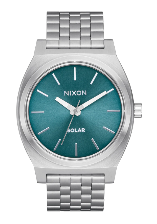 Time Teller Solar - Silver / Dusty Blue Sunray