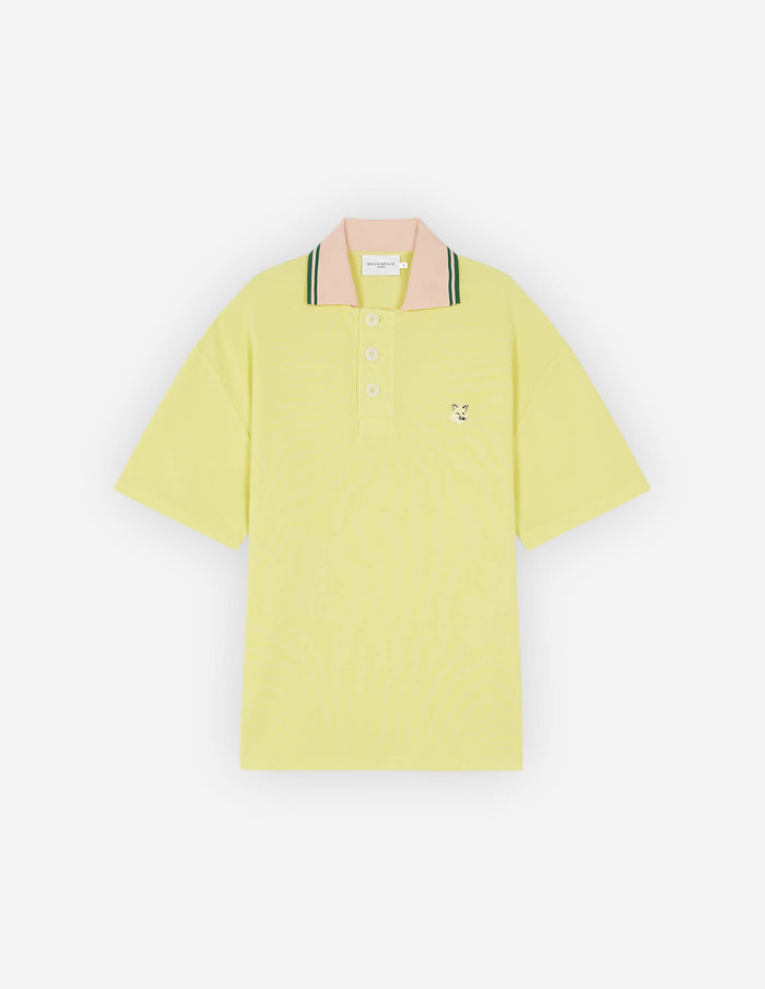 Tonal Fox Head Patch Polo Lemon