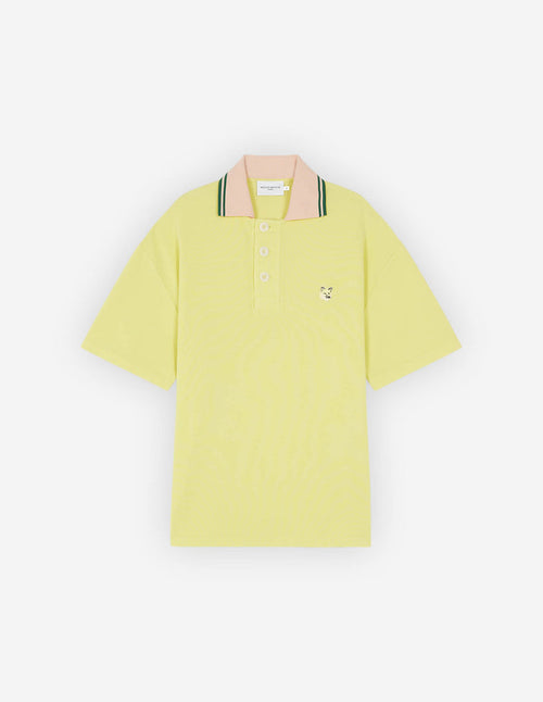Tonal Fox Head Patch Polo Lemon
