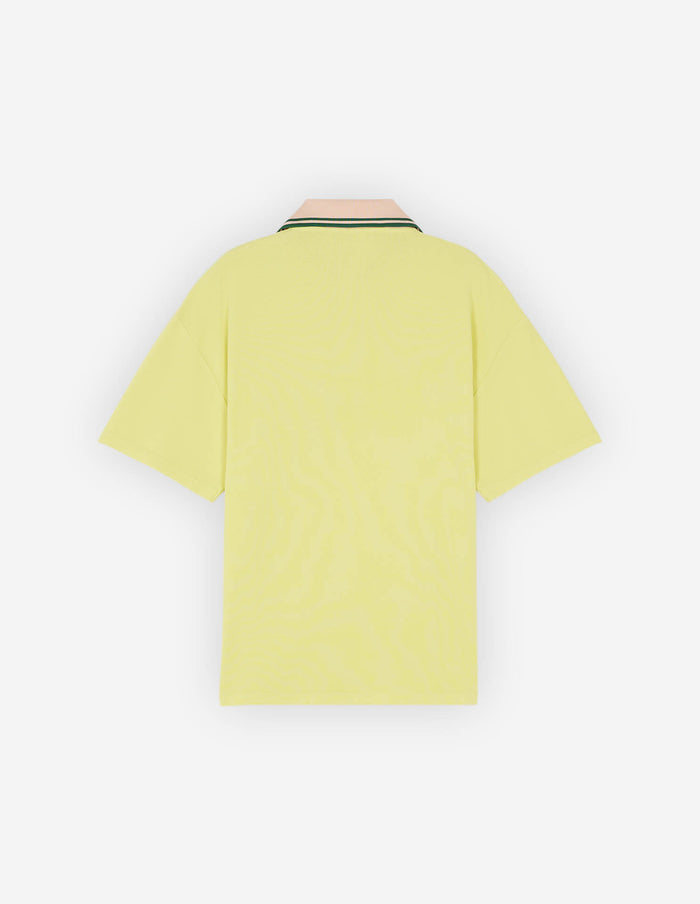 Tonal Fox Head Patch Polo Lemon