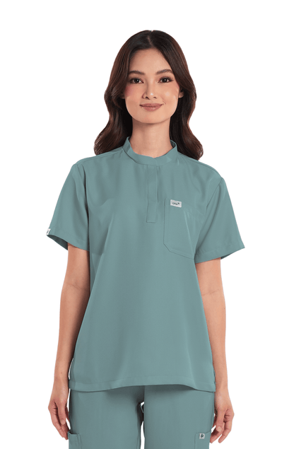 Twill Mandarin Women Scrub Top