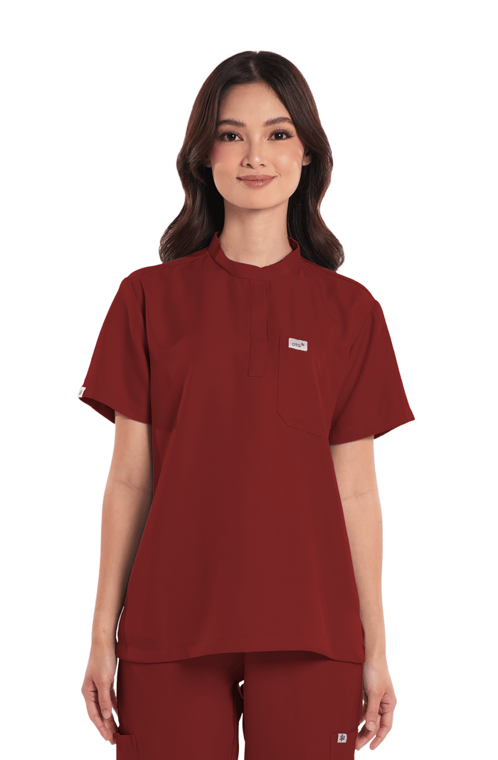 Twill Mandarin Women Scrub Top