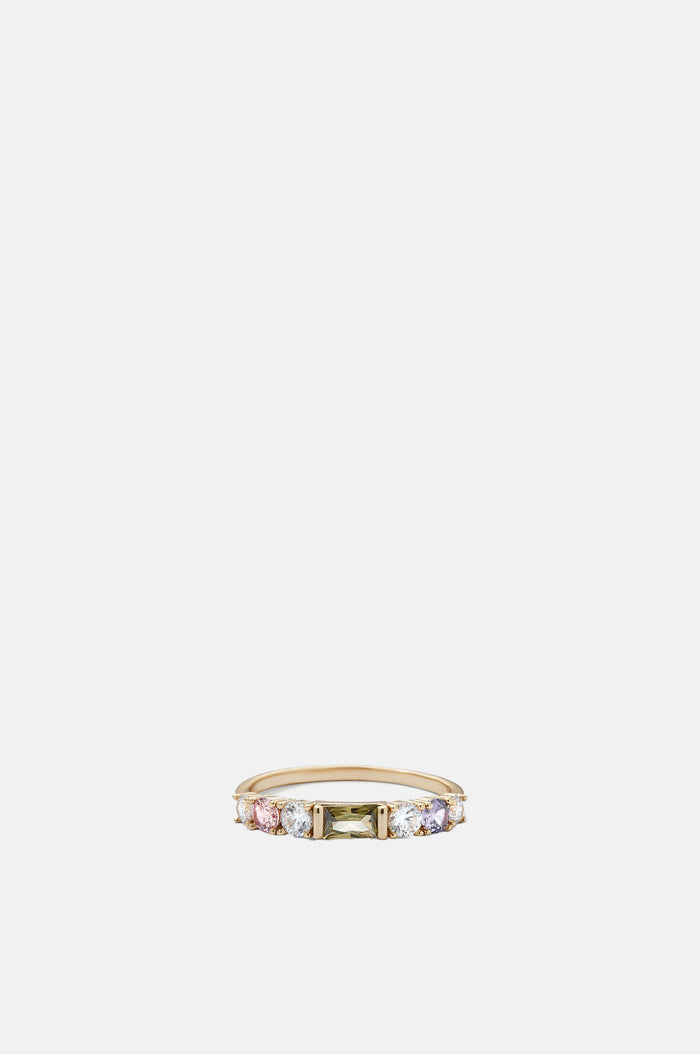 Olive and Piper Vale Gold Multicolour Ring.