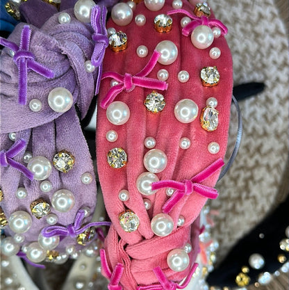 Velour Mixed Bead Headbands