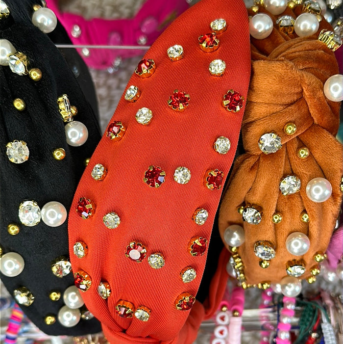 Burnt Orange with Crystals
