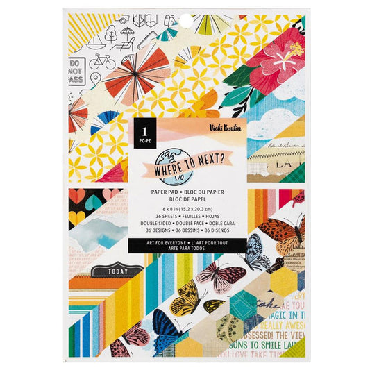 American Crafts - Vicki Boutin - Double-Sided Paper Pad 6"X8" - 36/Pkg - Where To Next. Available at Embellish Away located in Bowmanville Ontario Canada.