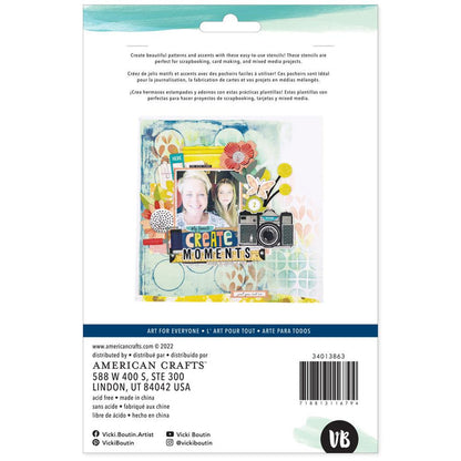 Vicki Boutin - Stencils - 3/Pkg Offset - Print Shop - Pattern Maker. Available at Embellish Away located in Bowmanville Ontario Canada.