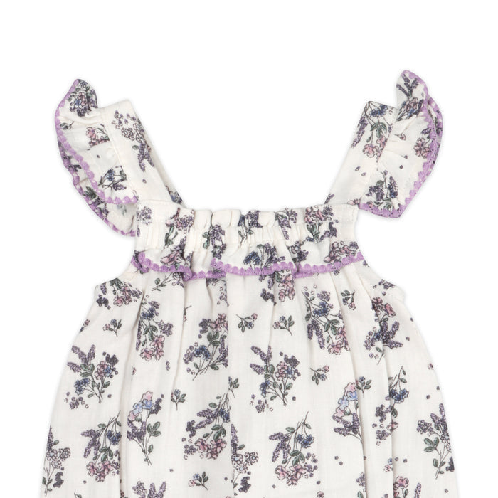 Vivian Floral Baby Romper Detail (Organic)
