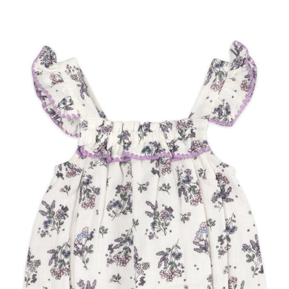 Vivian Floral Baby Romper Detail (Organic)
