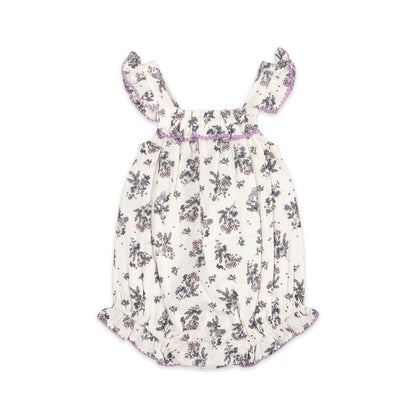 Vivian Floral Baby Romper Front (Organic)