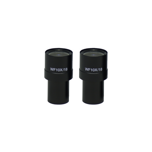 WF 10X Widefield Bausch and Lomb Microscope Eyepieces, High Eyepoint, 23.2mm, FOV 18mm (Pair), SKU SZ18063211, three quarter front view