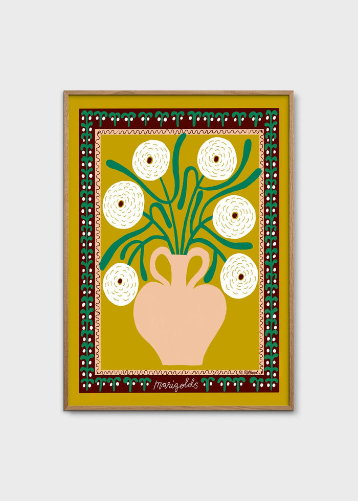 White Marigolds in Vase by Madelen Möllard
