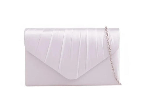 White Satin Clutch Bag - Franklins