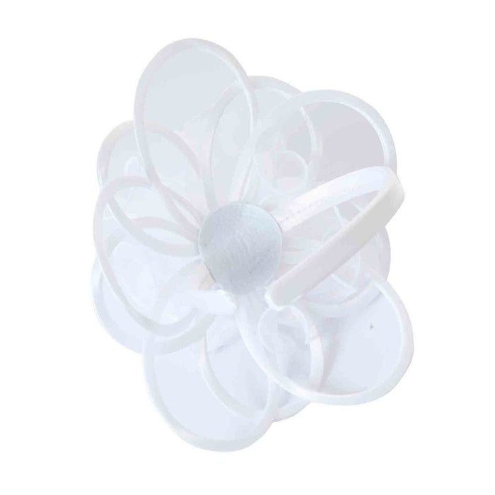 White Satin & Pearl Looped Fascinator