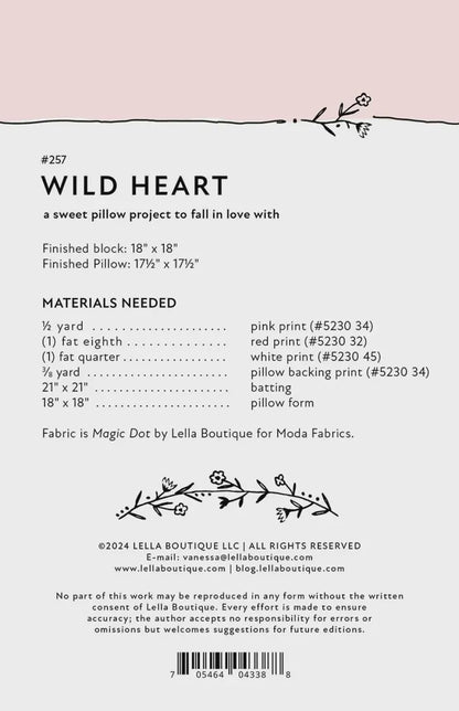 Wild Heart Pillow Quilt Pattern