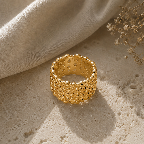 WOLFF JEWELRY - Boble Ring - 18 kt. guldbelagt Vol. 2 Vandfast