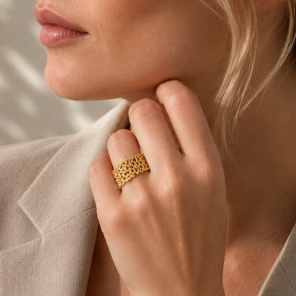 WOLFF JEWELRY - Boble Ring - 18 kt. guldbelagt Vol. 2 Vandfast