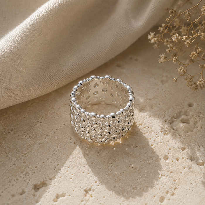 WOLFF JEWELRY - Boble Ring - sølv Vol. 2 Vandfast (Flere størrelser)