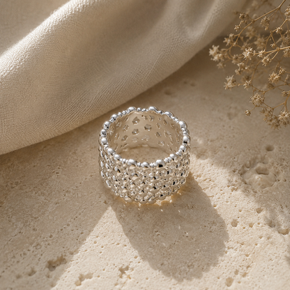 WOLFF JEWELRY - Boble Ring - sølv Vol. 2 Vandfast (Flere størrelser)