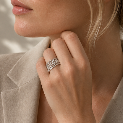 WOLFF JEWELRY - Boble Ring - sølv Vol. 2 Vandfast (Flere størrelser)