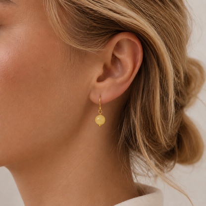 Wolff Jewelry - Jusi øreringe - gul sten