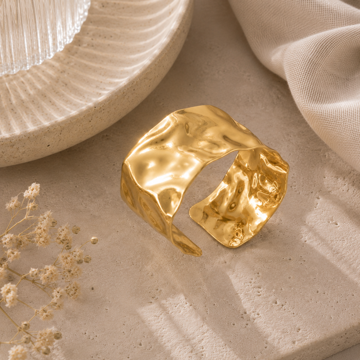 WOLFF JEWELRY - Mindy Big Bangle - 18 karat guldbelagt  (Vandfast)