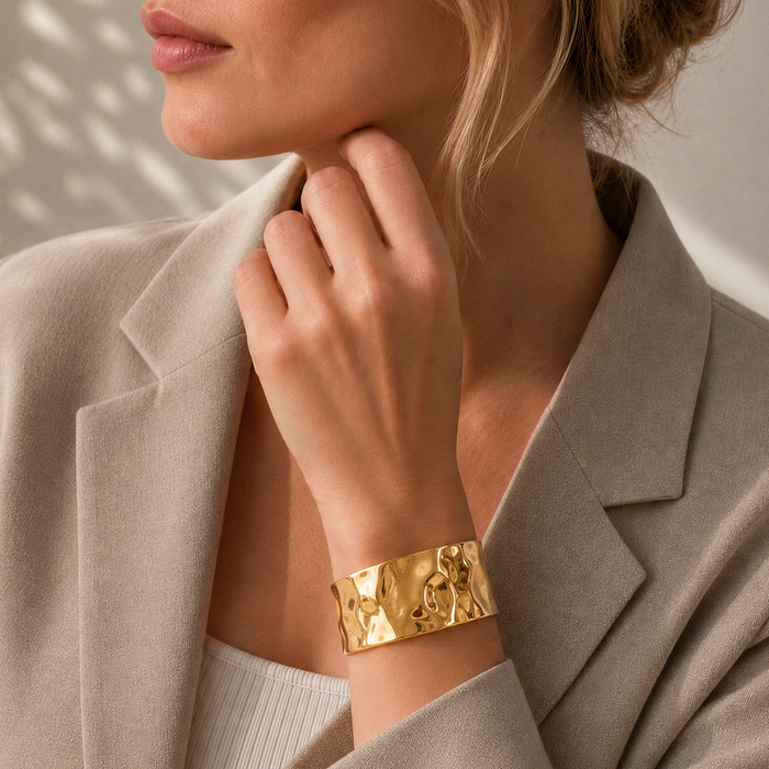 WOLFF JEWELRY - Mindy Big Bangle - 18 karat guldbelagt  (Vandfast)