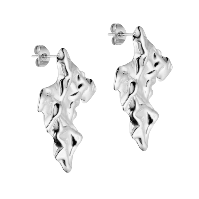 WOLFF JEWELRY - Rustic Big - øreringe - sølvfarvet