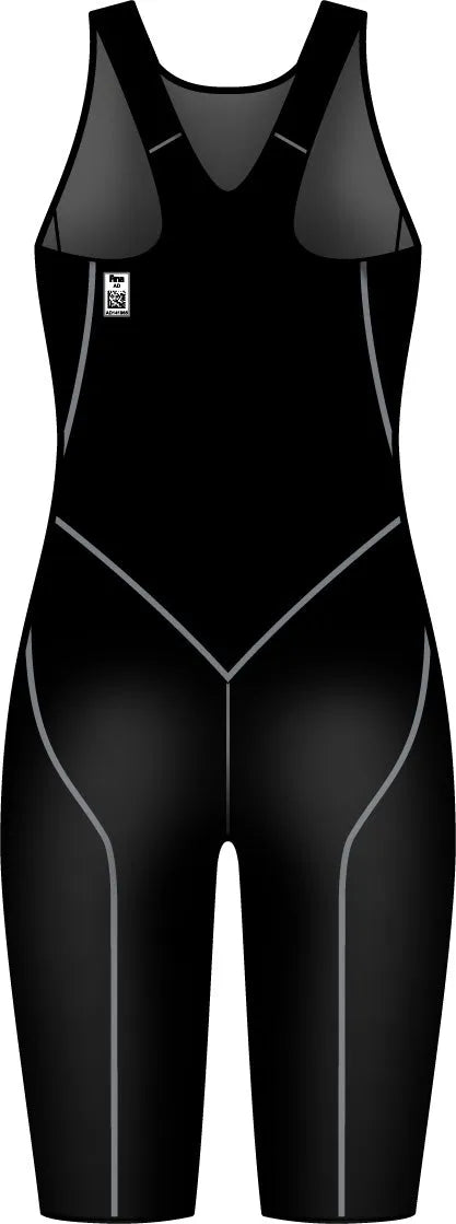 Black Adidas Womens Adizero GLD20 kneesuit, form-fitting athletic suit designed for performance and comfort.
