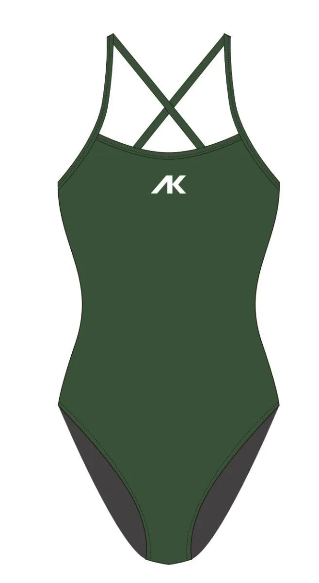 Women's AK Tieback Swimsuit in Drago color, featuring a stylish tieback design and sleek swimsuit silhouette.