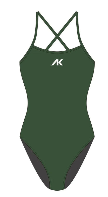Women's AK Tieback Swimsuit in Drago color, featuring a stylish tieback design and sleek swimsuit silhouette.