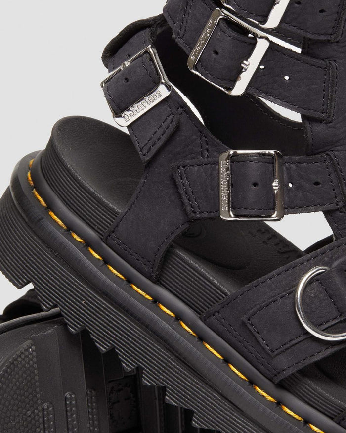 Women's Olson Tumbled Nubuck Leather Gladiator Zip Sandals Charcoal Grey Tumbled Nubuck